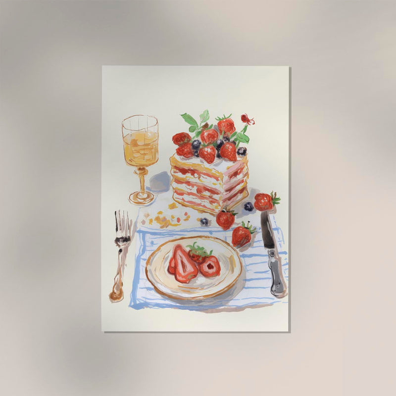 Berries and the cake Art Print – Poster by Patroa Studio — Ansicht 3