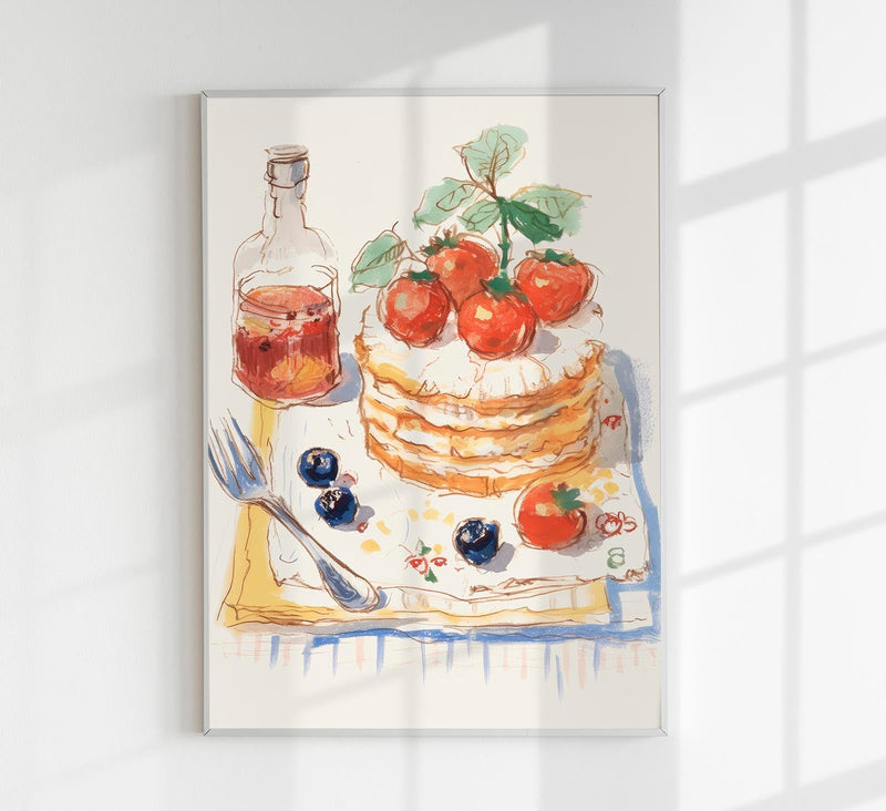Pancakes and Berries Art Print – Poster by Patroa Studio — Patroa Studio