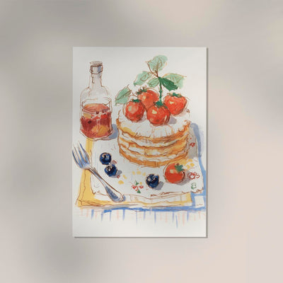 Pancakes and Berries Art Print – Poster by Patroa Studio