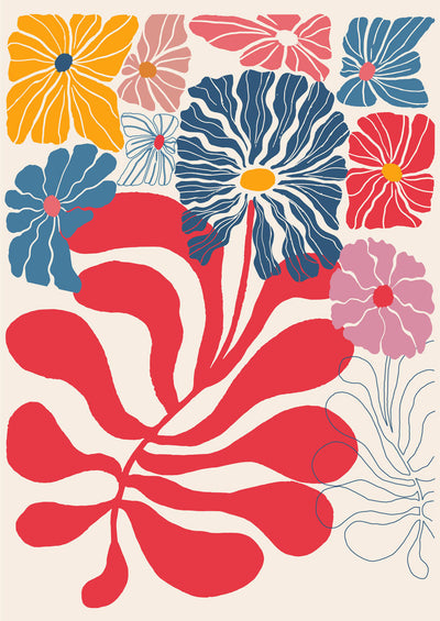 Flower Vibes Poster – Handgedruckt Berlin, UV-beständig
