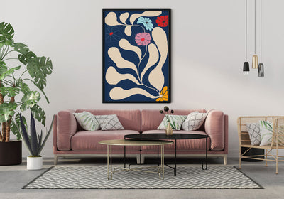 Funky Drops and Flowers Poster – Flower Motif Art Print
