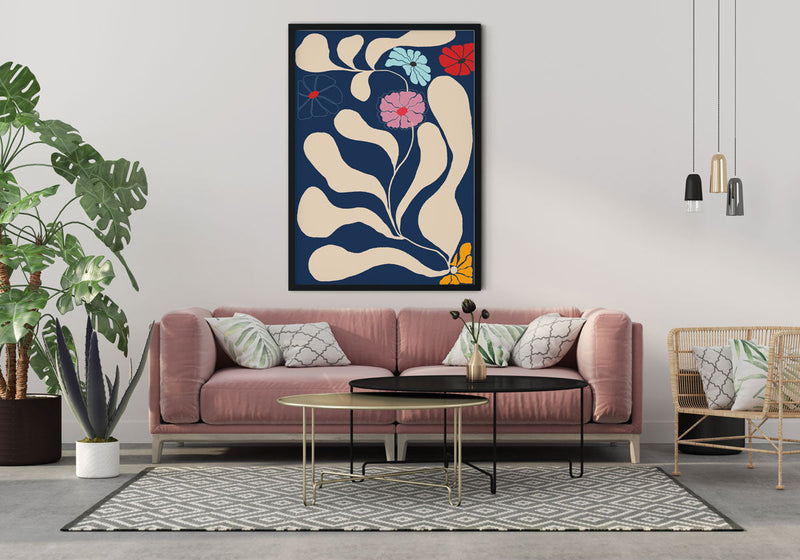 Funky Drops and Flowers Poster – Flower Motif Art Print — Ansicht 2