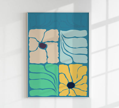 Groove Flowers Poster – Hand-printed Berlin