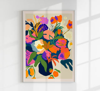 Colorful Flower Bouquet – Fine Art Print | Leuchtende Farben | Ausstellungsposter