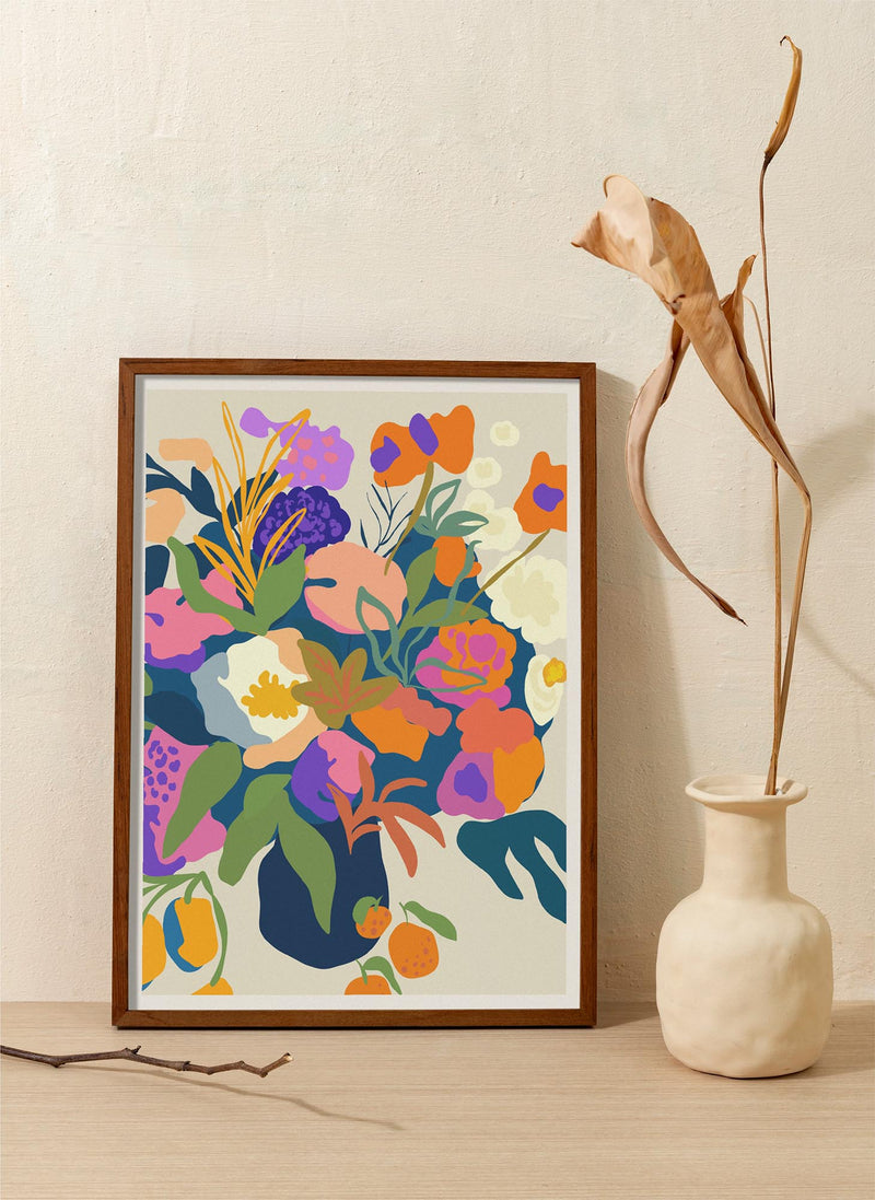Colorful Flower Bouquet – Fine Art Print | Leuchtende Farben | Ausstellungsposter — Ansicht 2