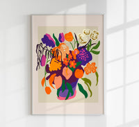 Vase with Colorful Flowers Art Print – Fine Art Print UV-resistant Canvas — Ansicht 1