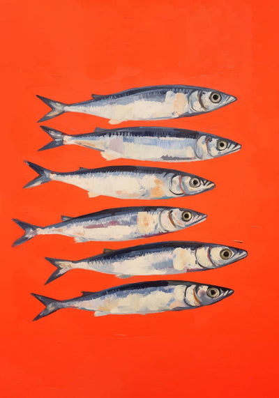 Anchovies in Red – Fine Art Print | UV-resistant | Premium paper
