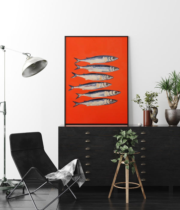 Anchovies in Red – Fine Art Print | UV-resistant | Premium paper