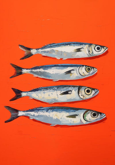 Sardines in Red – Fine Art Print Pop-Art Design UV-beständig