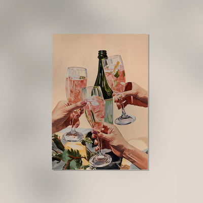 Cheeers! To Us! Art Print – Graphic Fine Art Canvas Wandbild