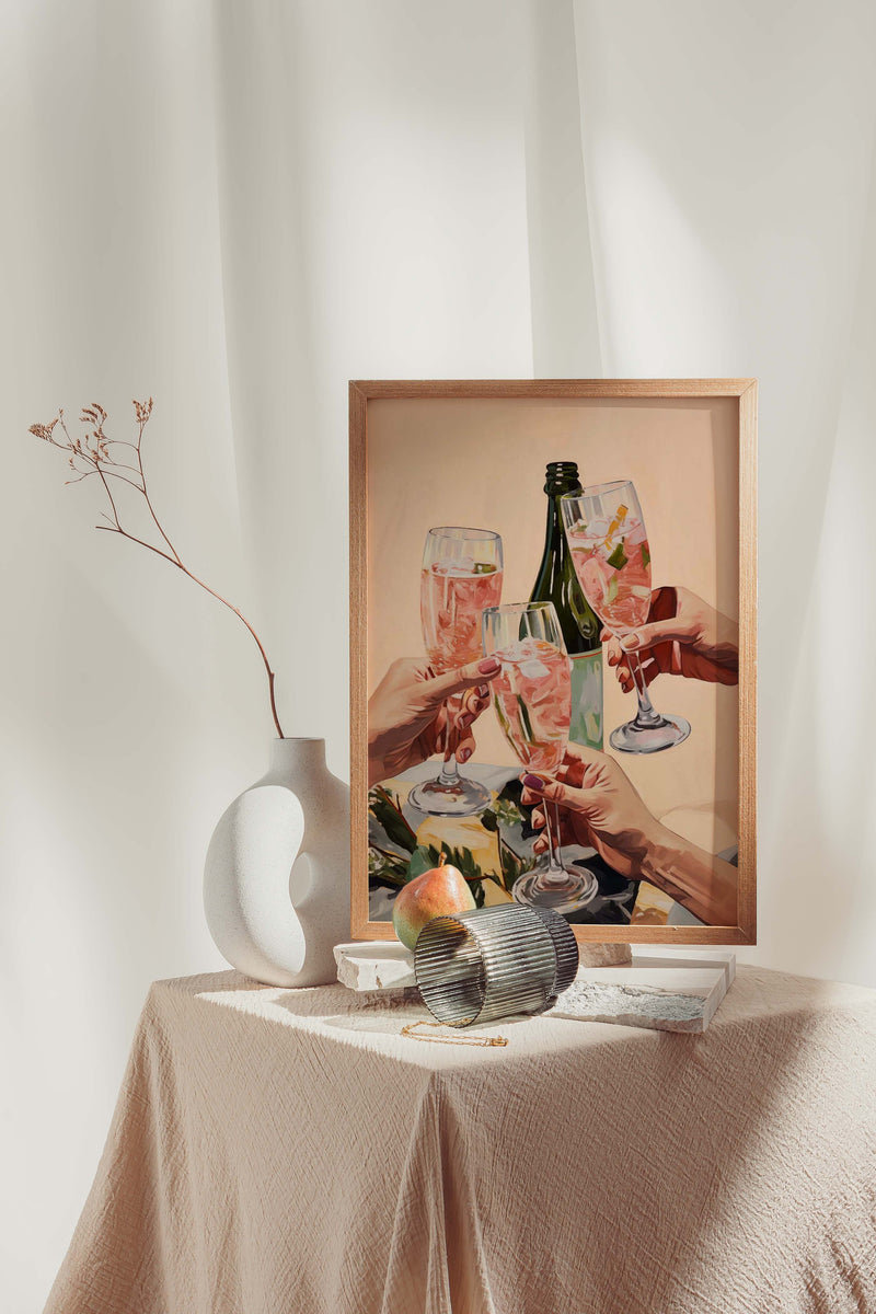 Cheeers! To Us! Art Print – Graphic Fine Art Canvas Wandbild — Ansicht 2