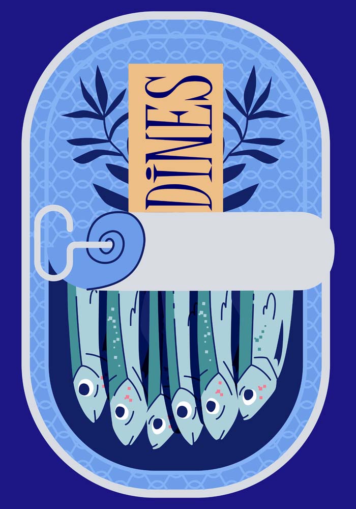 Sardines Blue – Fine Art Print Pop Art Design UV-resistant — Ansicht 4