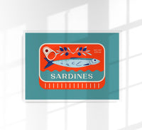 Sardines Red & Blue – Fine Art Print Pop-Art Wandbild UV-beständig — Ansicht 1