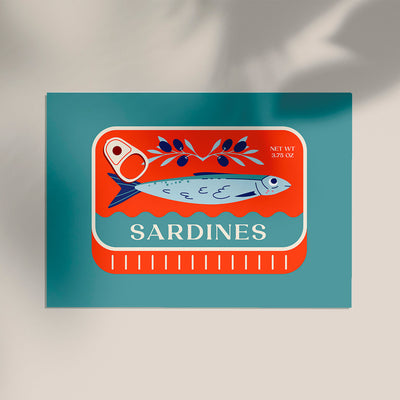 Sardines Red & Blue – Fine Art Print Pop-Art Wandbild UV-beständig