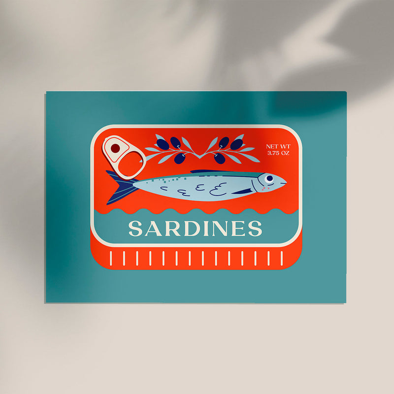 Sardines Red & Blue – Fine Art Print Pop-Art Wandbild UV-beständig — Ansicht 3