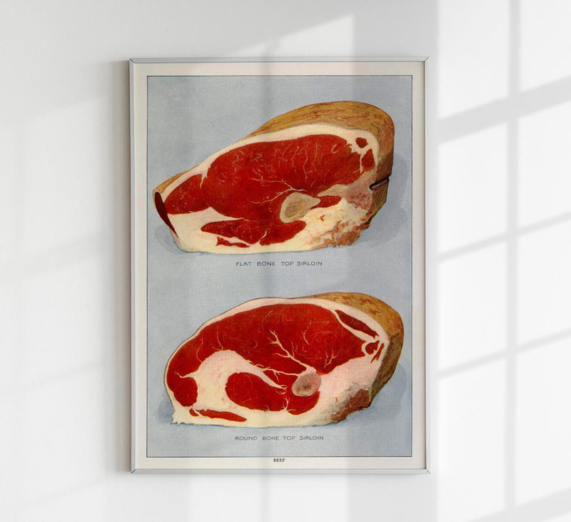 Beef Flat Bone Vintage Poster – Kunstdruck von Patroa Studio — Patroa Studio