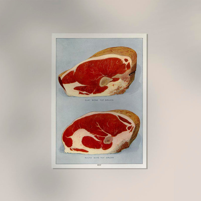 Beef Flat Bone Vintage Poster – Kunstdruck von Patroa Studio — Ansicht 3