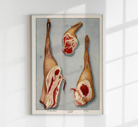 Lamb 3 Pieces Meat Poster – Hand Printed Berlin — Ansicht 1