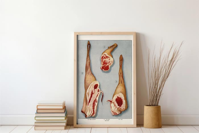 Lamb 3 Pieces Meat Poster – Hand Printed Berlin — Ansicht 2