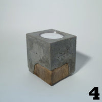 Fakö Teelichthalter Beton Holz Edelstahl – modernes Design — Ansicht 7