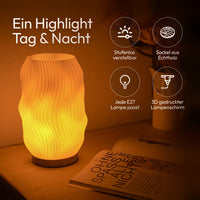 Flow 3D-Printed Table Lamp made from Recycled Bioplastic with Oak Base — Ansicht 8