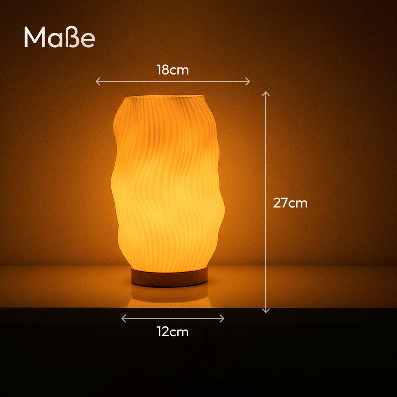 Flow 3D-Printed Table Lamp made from Recycled Bioplastic with Oak Base — Ansicht 5