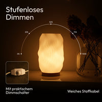 Flow 3D-Printed Table Lamp made from Recycled Bioplastic with Oak Base — Ansicht 3