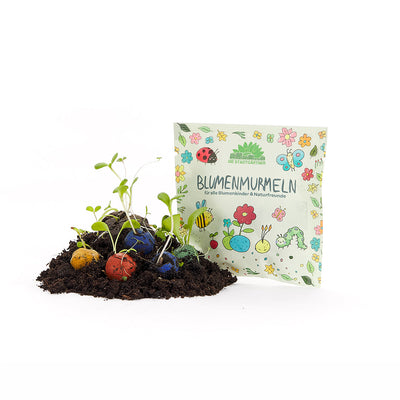 10x5 colorful flower seed bombs in a bag - handmade