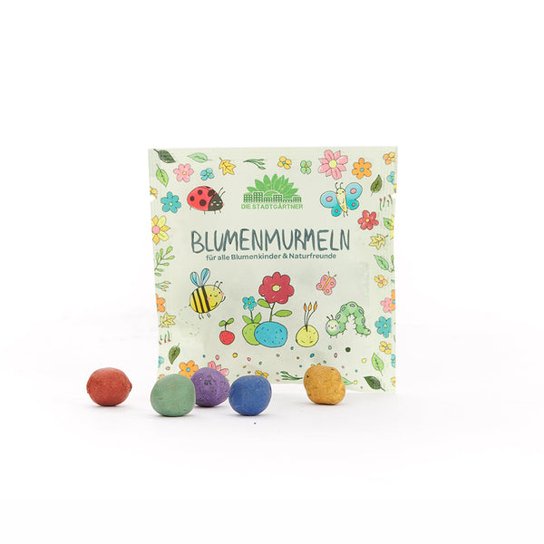 10x5 colorful flower seed bombs in a bag - handmade