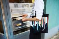 Foil Stripes Tote Bag – Multilayer Foil Print Handmade — Ansicht 2