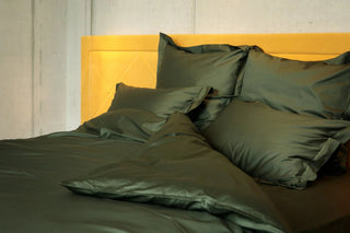 Bettwäsche Set Uni Forest – 100% Baumwolle Satin | 300 TC | Ziernaht