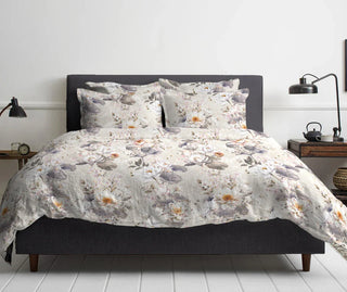 Bettwäsche-Set Wasserlilien – 100% mercerisierte Baumwolle | Premium Satin 300 TC | bügelleicht