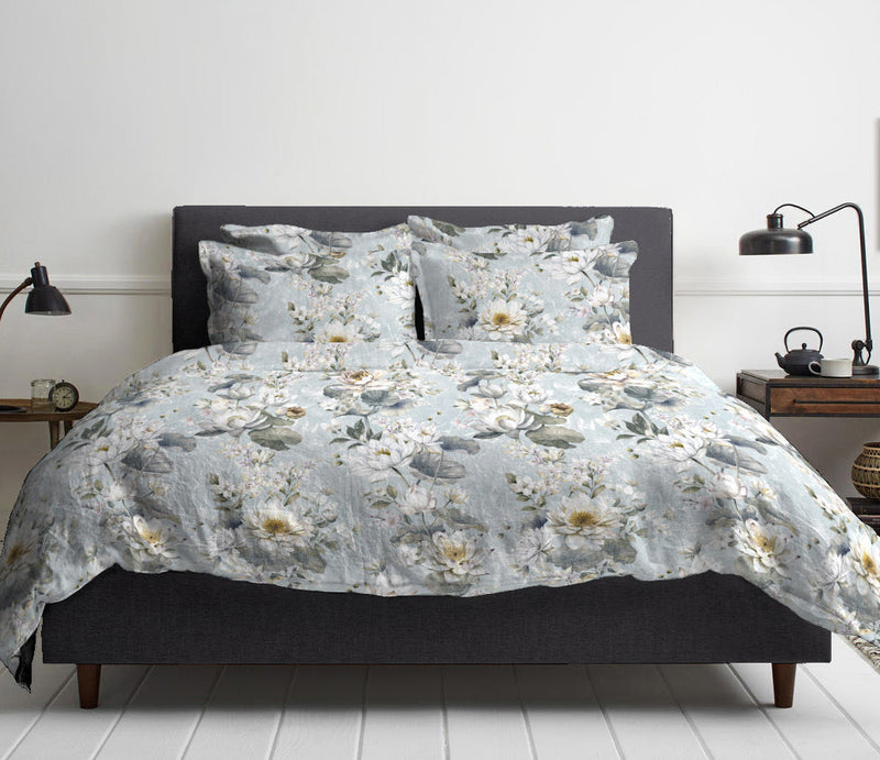 Bettwäsche-Set Wasserlilien – 100% mercerisierte Baumwolle, Premium Satin 300 TC, bügelleicht — von der Thannen Luxury Bedding