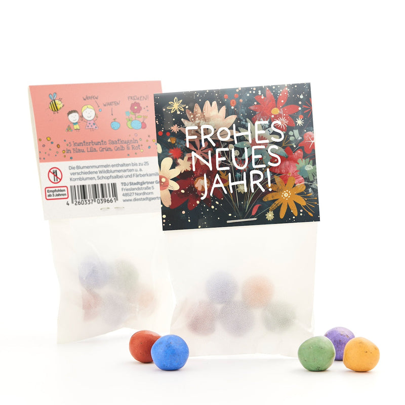 10x5 flower marbles in a sachet "Happy New Year" - handmade seed bombs — Ansicht 3