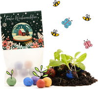 10x5 Flower Marbles in "Snow Globe" Bag – Handmade Germany — Ansicht 2
