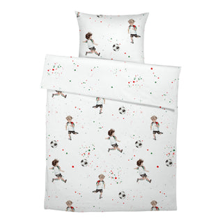 Kinderbettwäsche „Fussball Italien“ – Musselin oder Satin | OEKO‑Tex | Handgefertigt