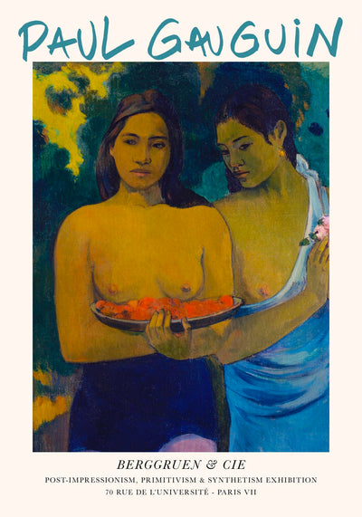 Two Tahitian Women by Paul Gauguin Exhibition Poster – Art Print Berlin