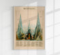 Vintage Educational Chart of Mountains | Historisches Lernposter handgefertigt Berlin