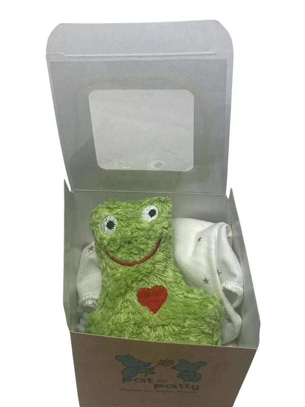 Bio Schmusetuch Frosch Maigrün – 45×45 cm, Bio-Baumwolle, personalisierbar