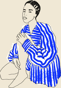 Sale: Blue Striped Shirt A3 Size Fine Art Print – Hand-Printed Berlin — Ansicht 2