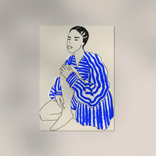 Blue striped shirt Art Print – Fine Art Print | Minimal | Modern