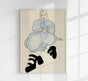 Chilled Girl with Striped Jumpsuit Art Print – Graphic Fine Art Wall Art