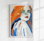 Girl in Blue and Orange Art Print – Art Print by Patroa Studio
