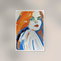 Girl in Blue and Orange Art Print – Art Print by Patroa Studio — Ansicht 3
