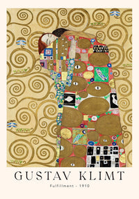 Fulfillment by Gustav Klimt Exhibition Poster – Goldene Ornamentik Fine Art Print — Ansicht 4