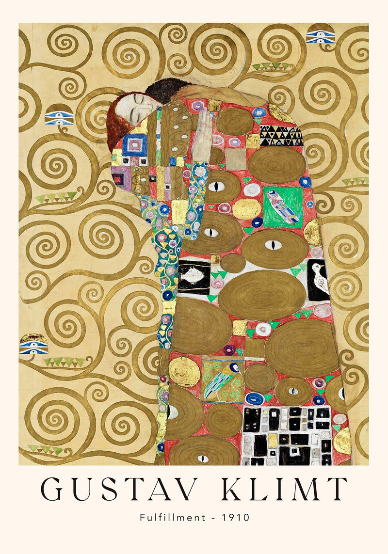 Fulfillment by Gustav Klimt Exhibition Poster – Goldene Ornamentik Fine Art Print — Ansicht 4