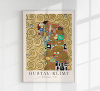 Fulfillment by Gustav Klimt Exhibition Poster – Goldene Ornamentik Fine Art Print — Ansicht 1