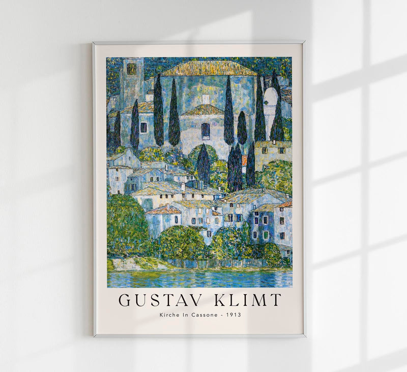 Kirche in Cassone – Fine Art Canvas Poster | Gustav Klimt Ausstellungsdruck — Patroa Studio