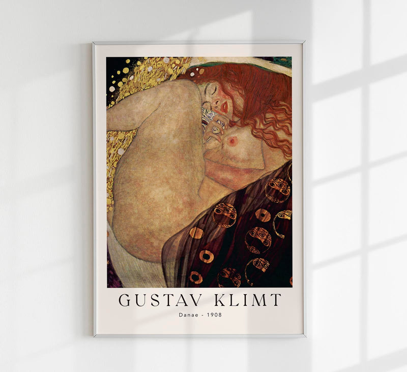 Danae – Gustav Klimt Exhibition Poster | Fine Art Print | Symbolist Portrait — Patroa Studio