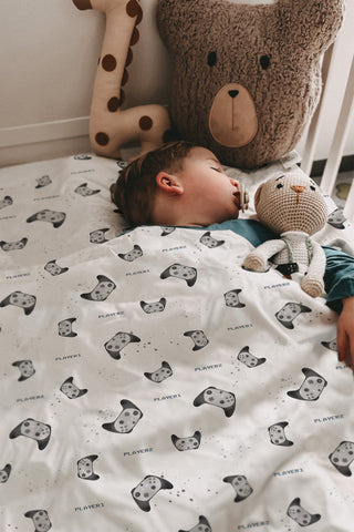 Leslis Kinderbettwäsche „Gamer“ – Satin | Musselin | OEKO‑TEX